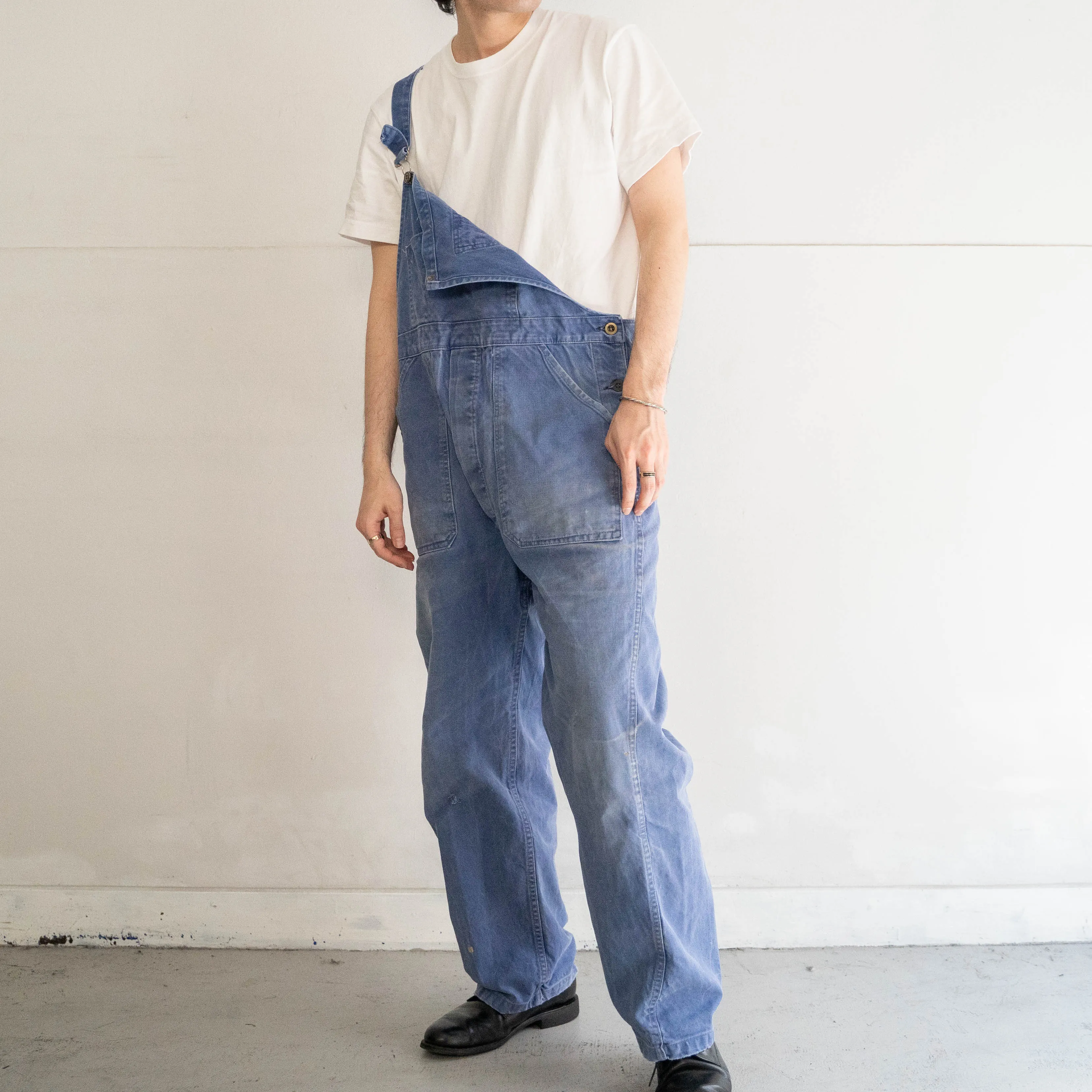 1960-70s Germany cotton twill overall -good fade & damage-