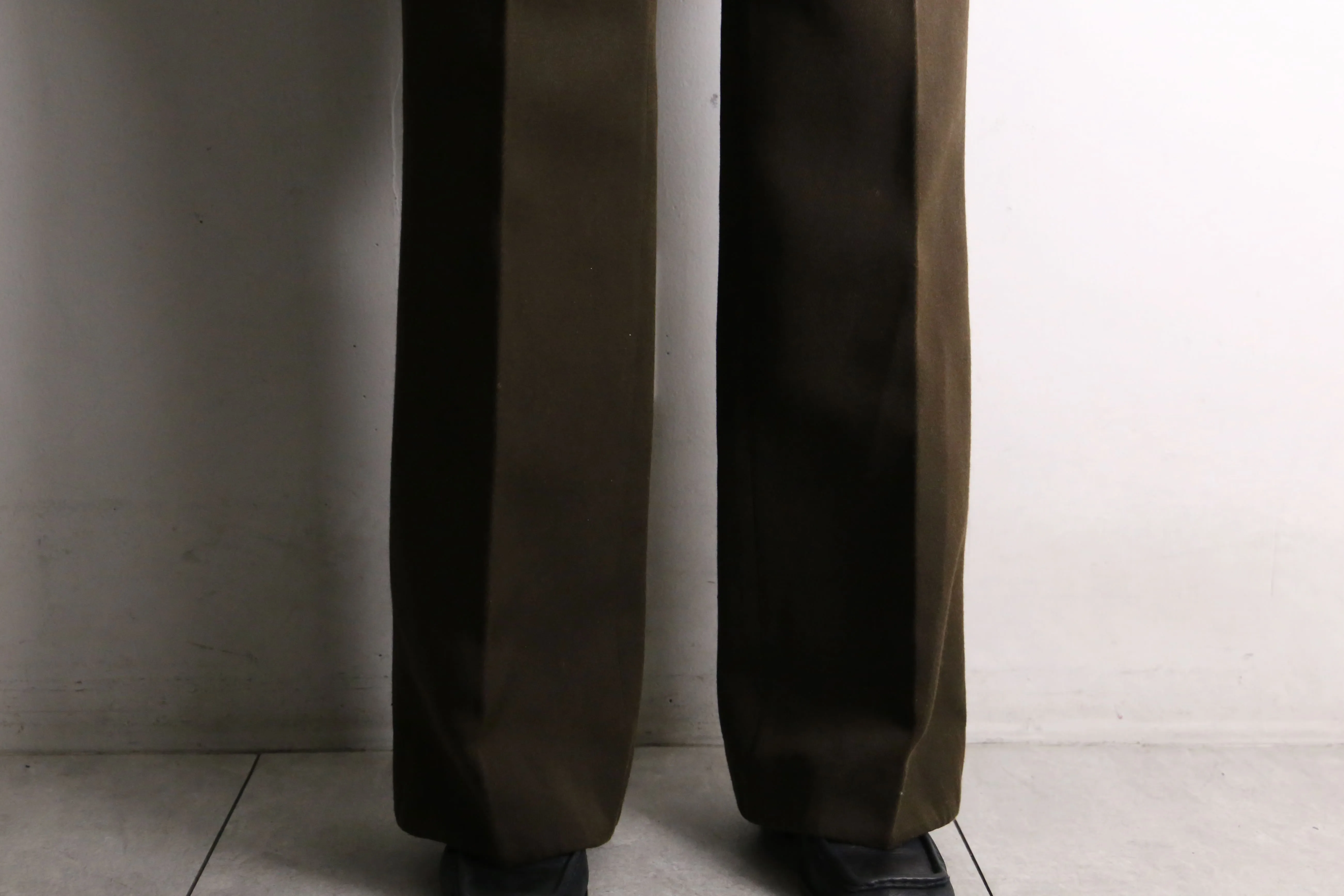 70's brown poly semi flare pants