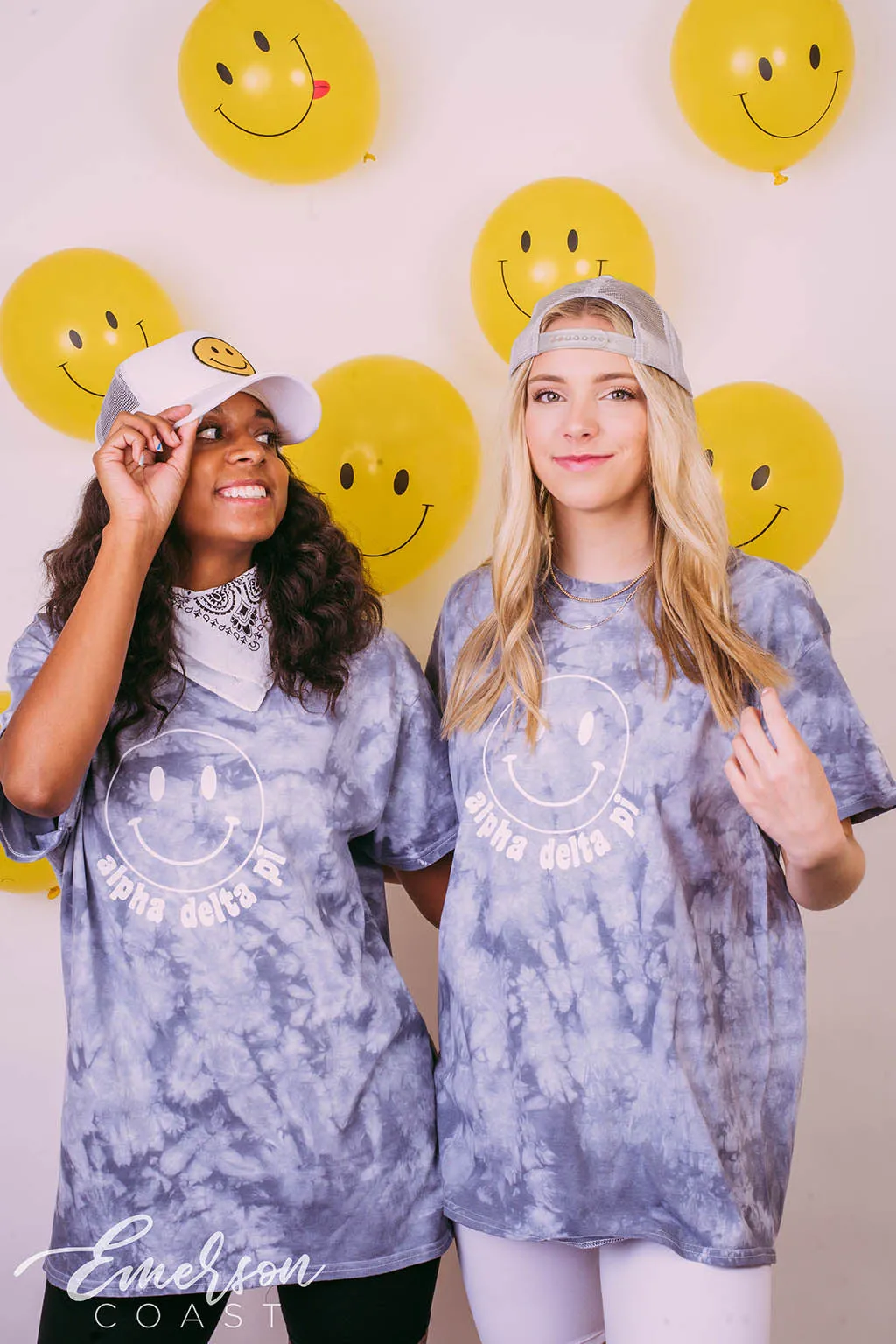 Alpha Delta Pi Smiley Tie Dye Bid Day Tee