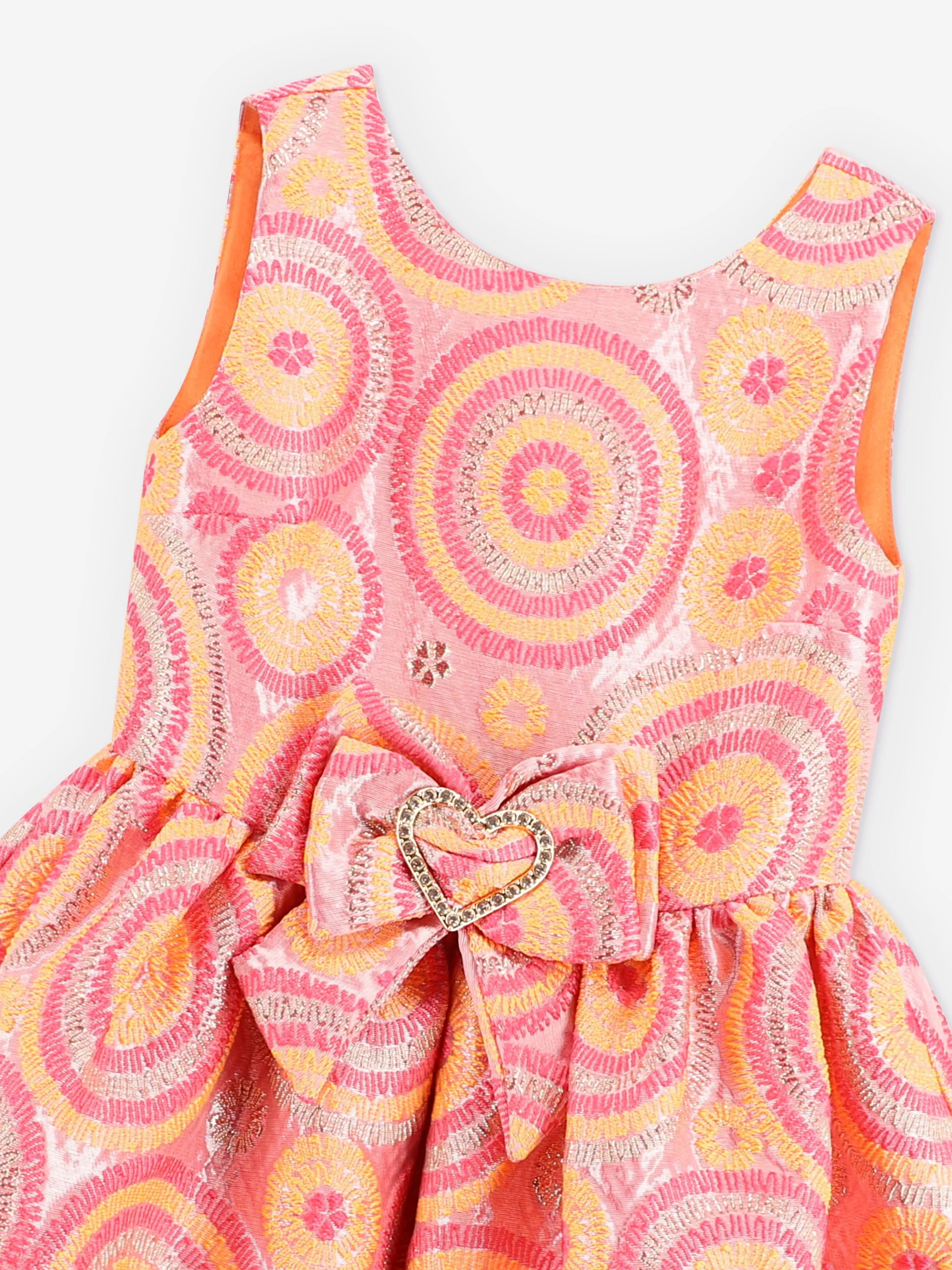 Angels Face Girls Ruby Circle Dress in Orange