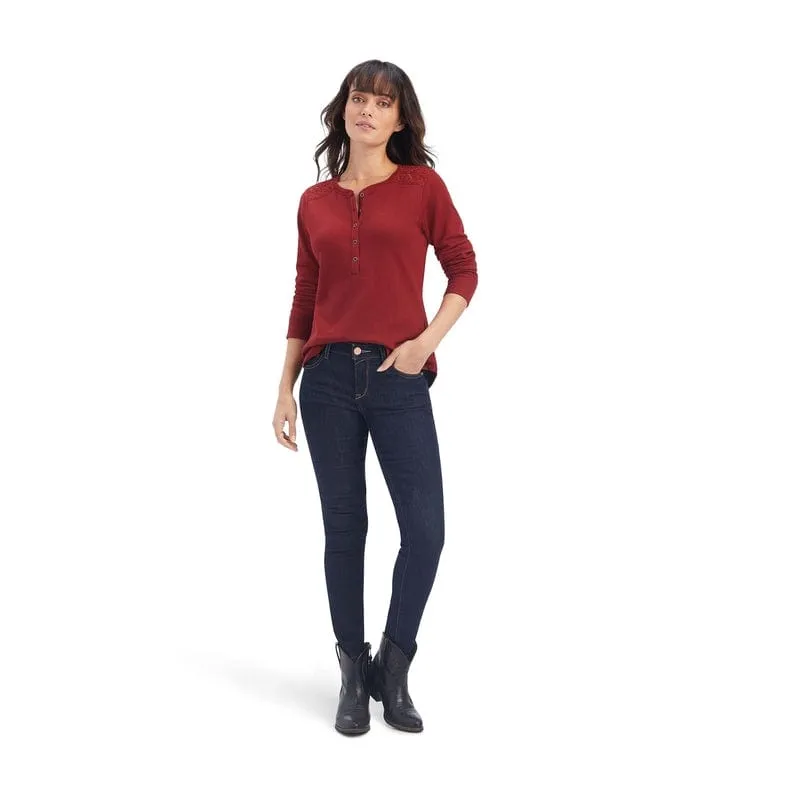 Ariat Women's Rouge Red Long Sleeve Shirt 10041340