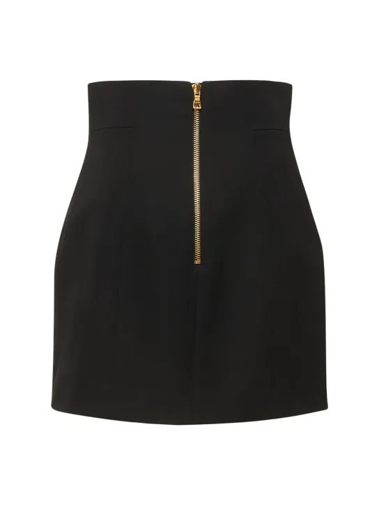 Balmain   Wool grain de poudre mini skirt 