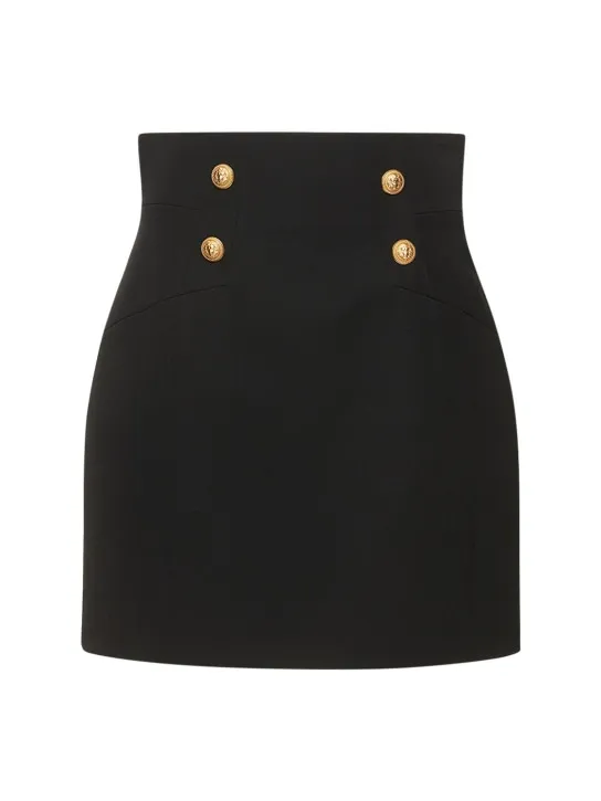 Balmain   Wool grain de poudre mini skirt 