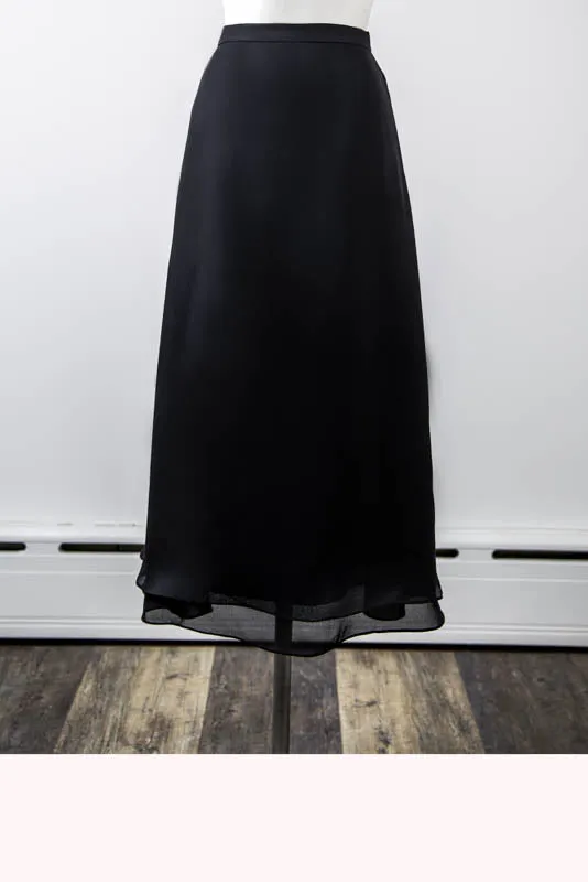 Black Long Layered Skirt