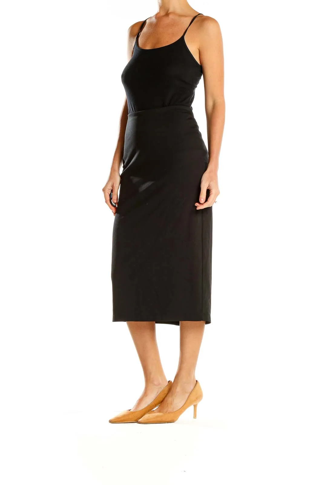 Black Midi Pencil Skirt