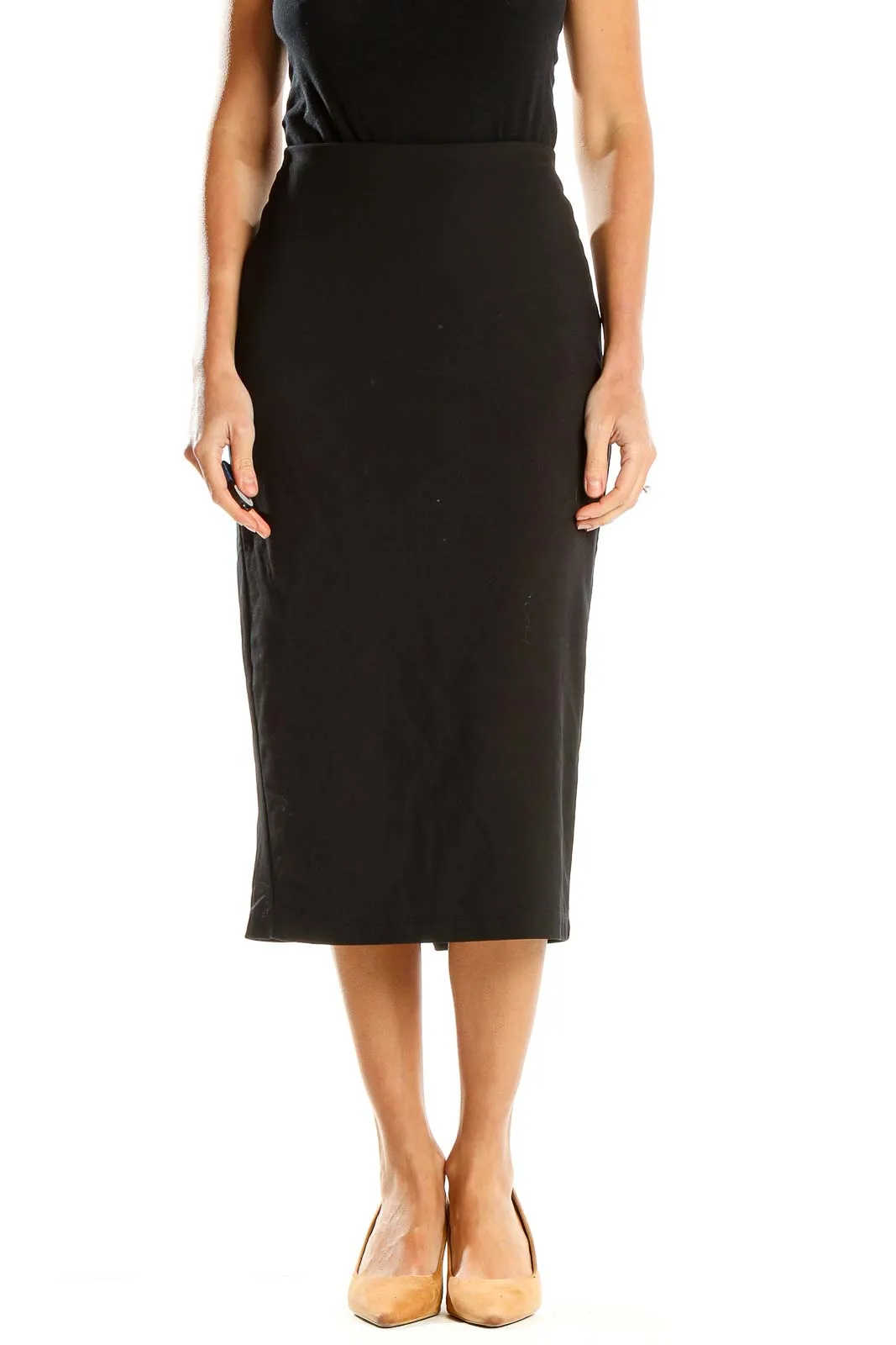 Black Midi Pencil Skirt