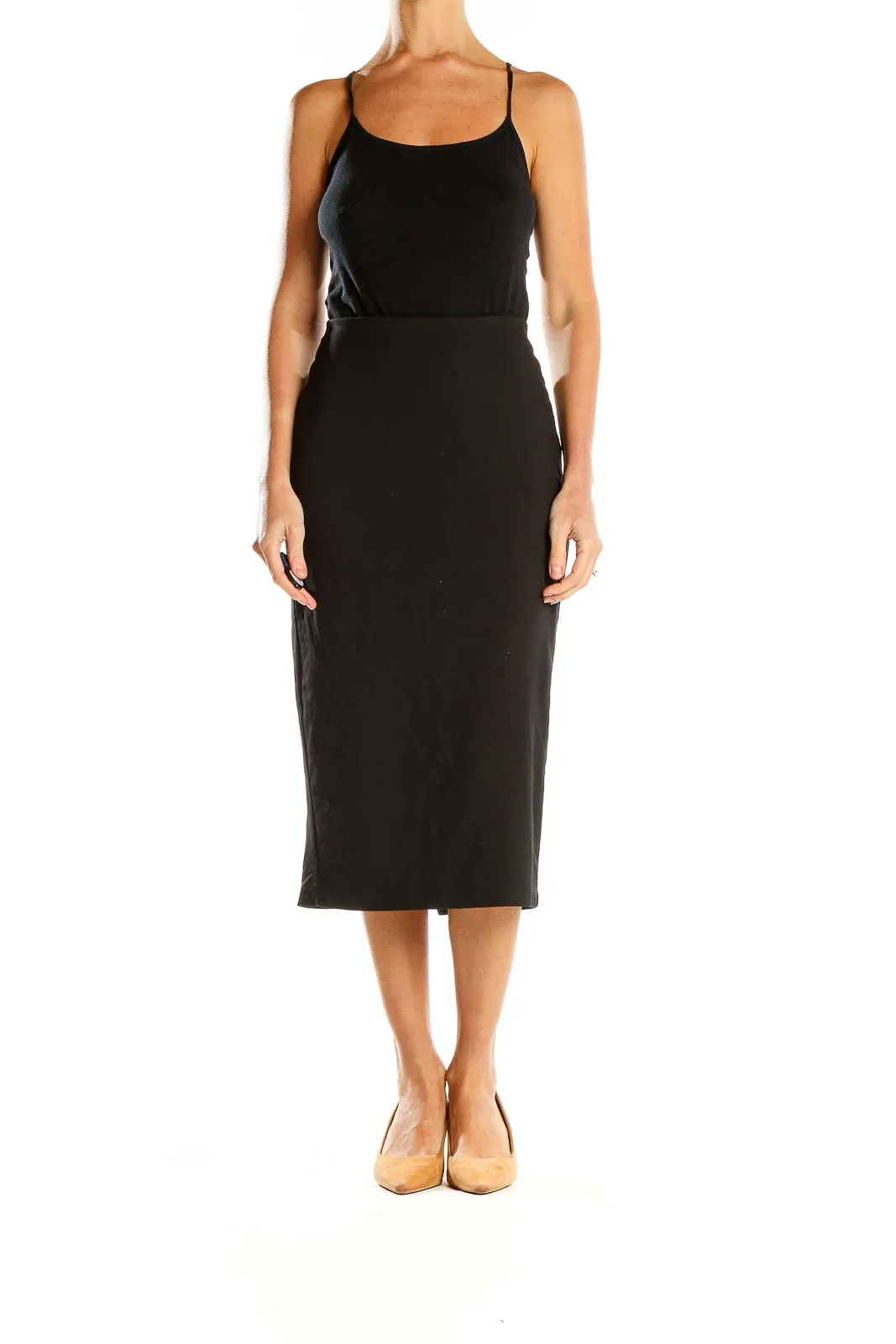 Black Midi Pencil Skirt