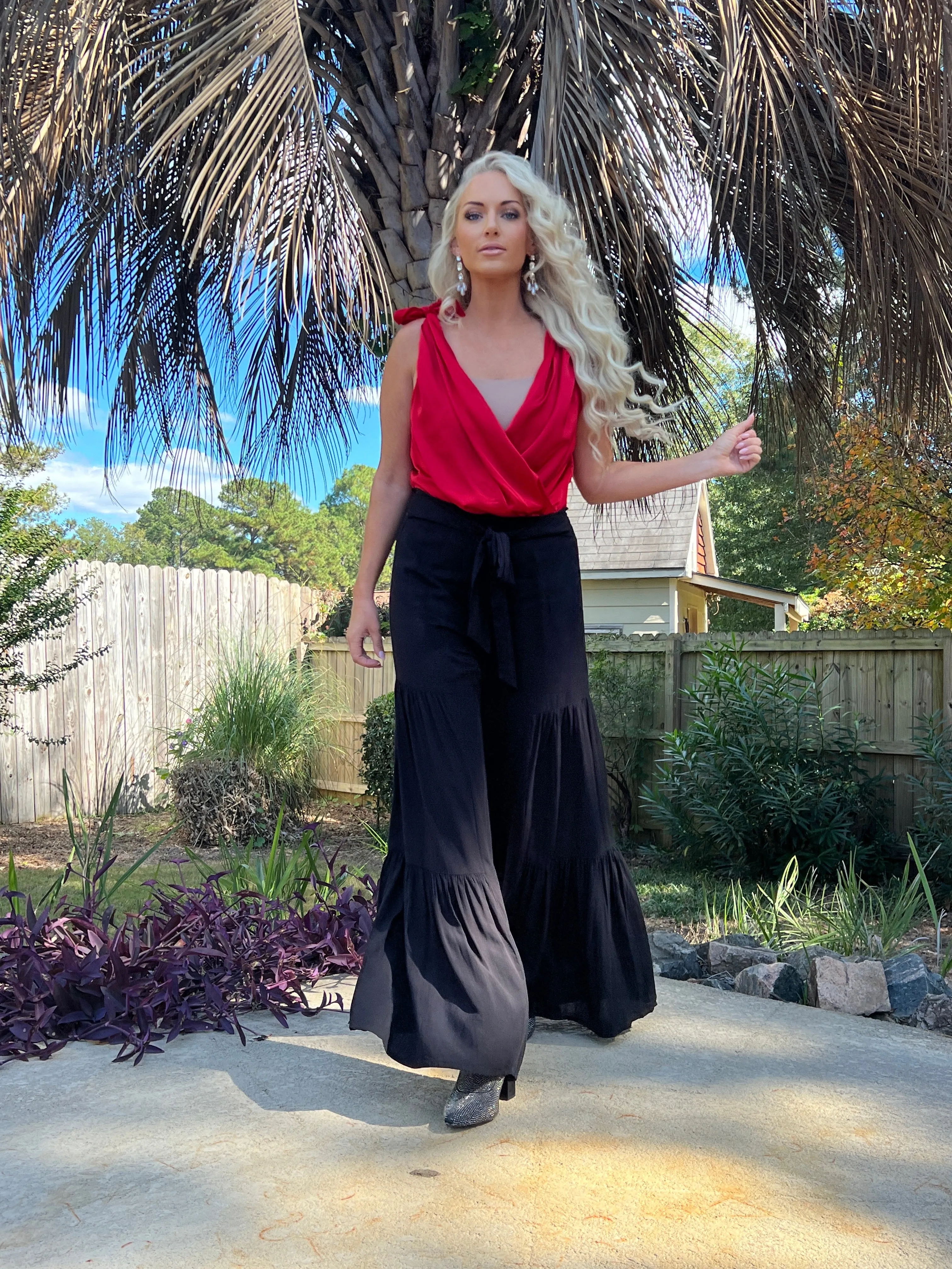 Black Tiered Flares