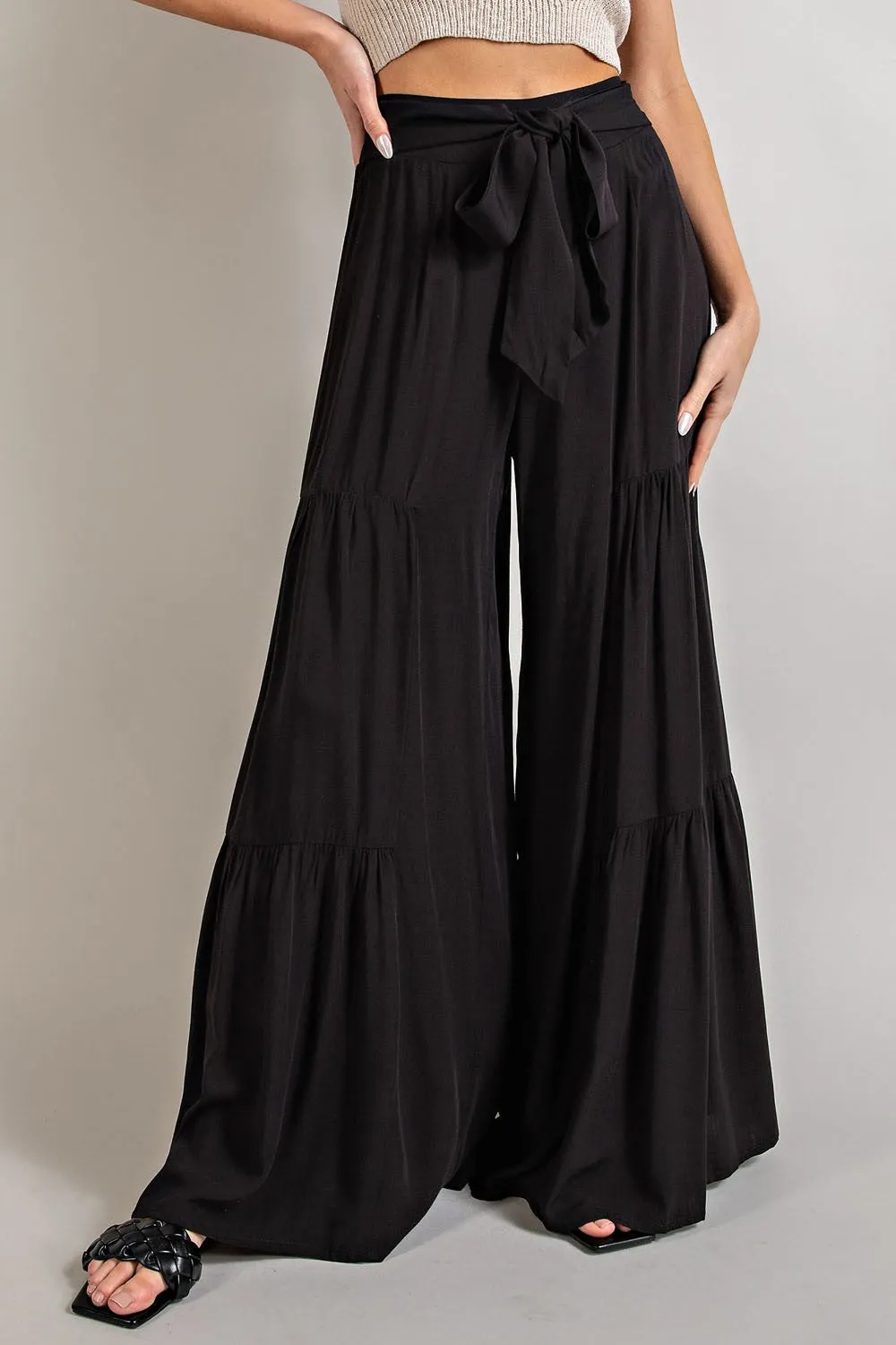 Black Tiered Flares