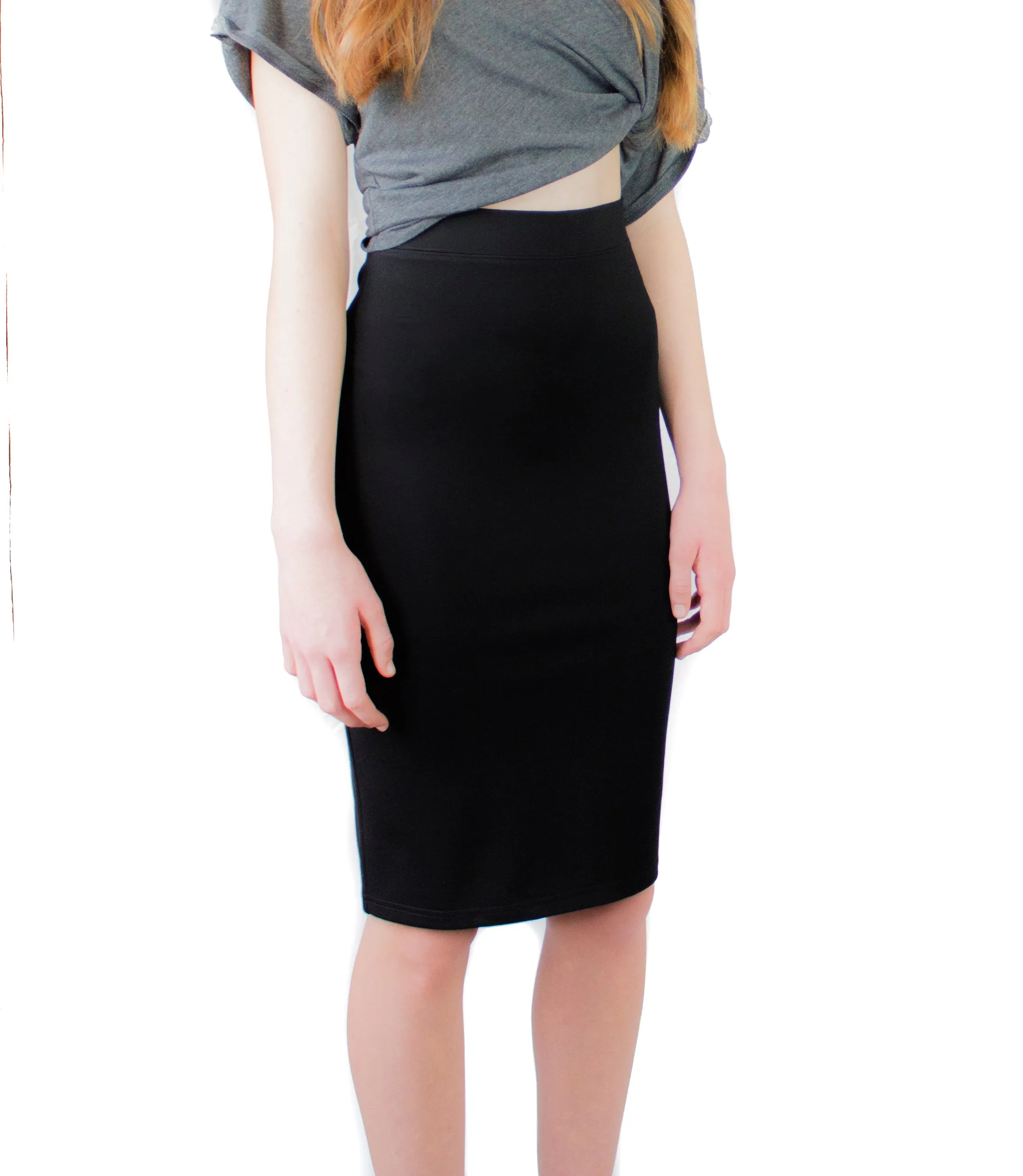 Black Tube Skirt - Midi