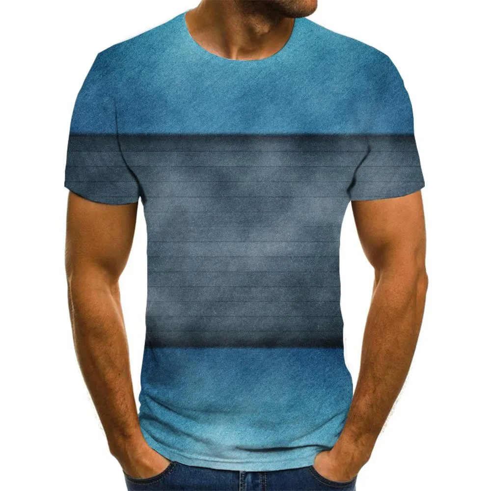 blue-black gradient shirt Casual shirt 3D special texture men Cool art costume different