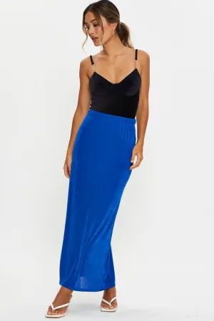 Blue Maxi Skirt High Rise Pencil