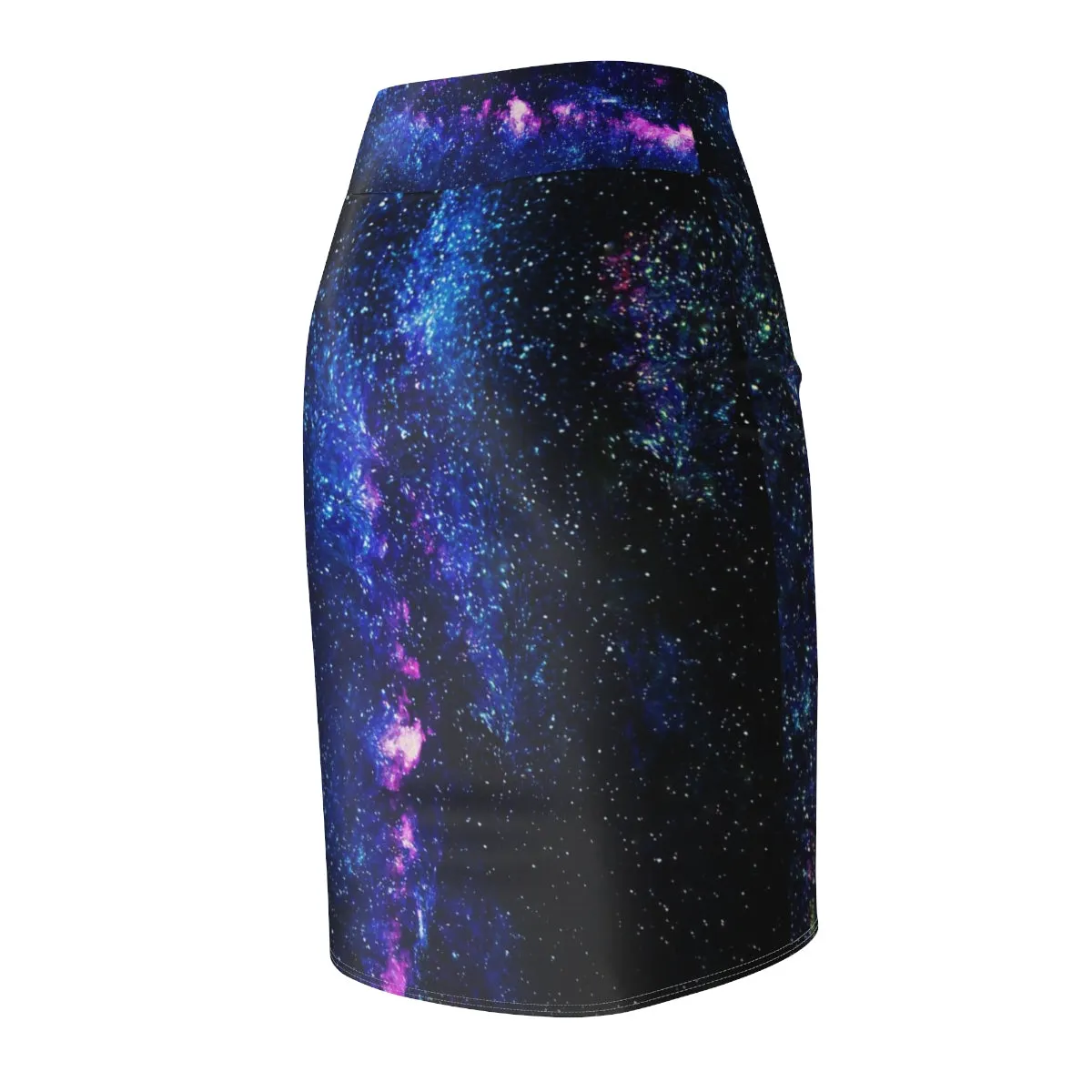 Blue Space Pencil Skirt, Galaxy Print Designer Women's Pencil Skirt-Made in USA (US Size: XS-2XL)