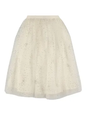 Bonpoint   Glittered stretch tulle &amp; satin skirt 