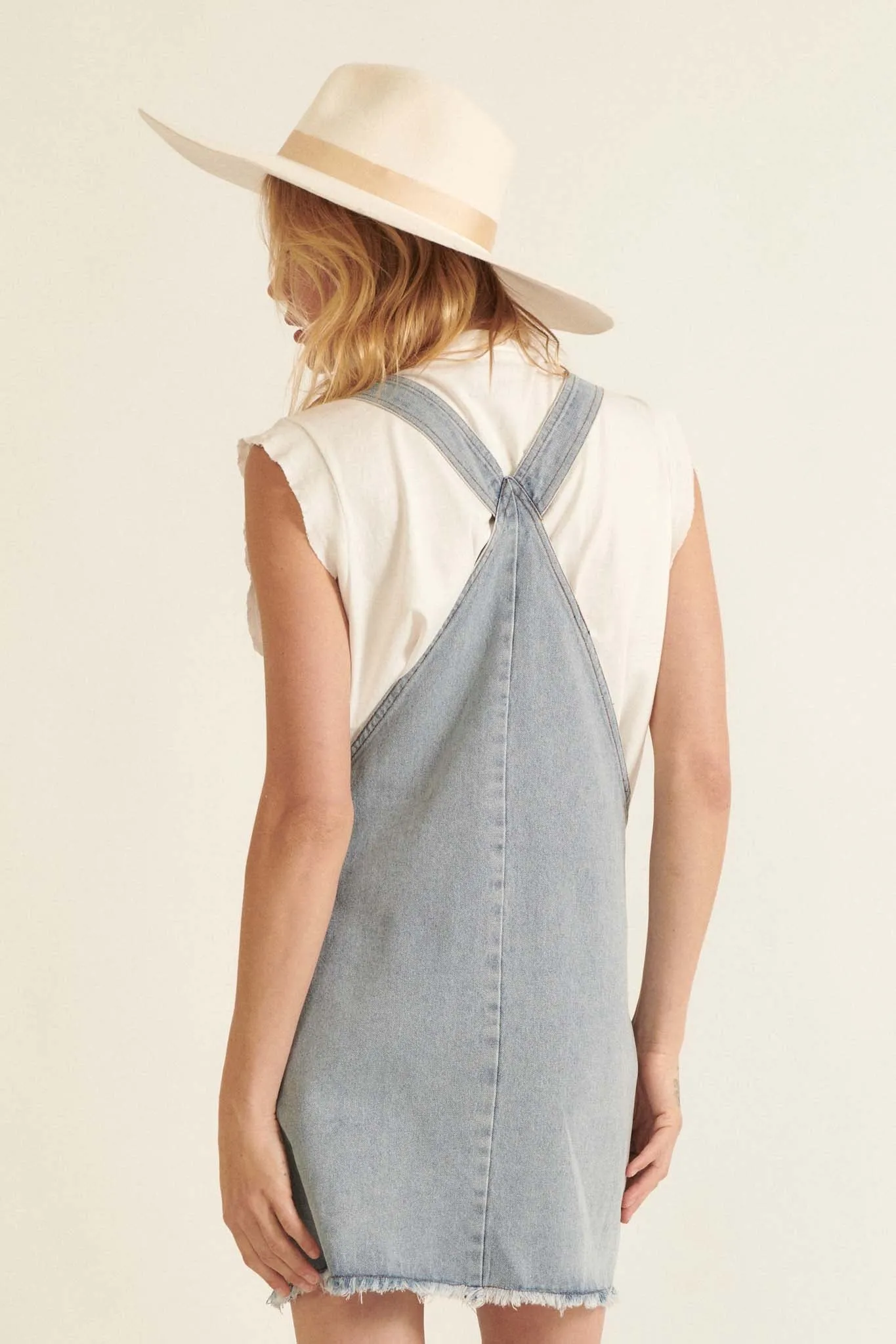 Born Ready Denim Overall Mini Dress