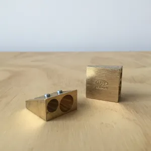 Brass Double Wedge Pencil Sharpener