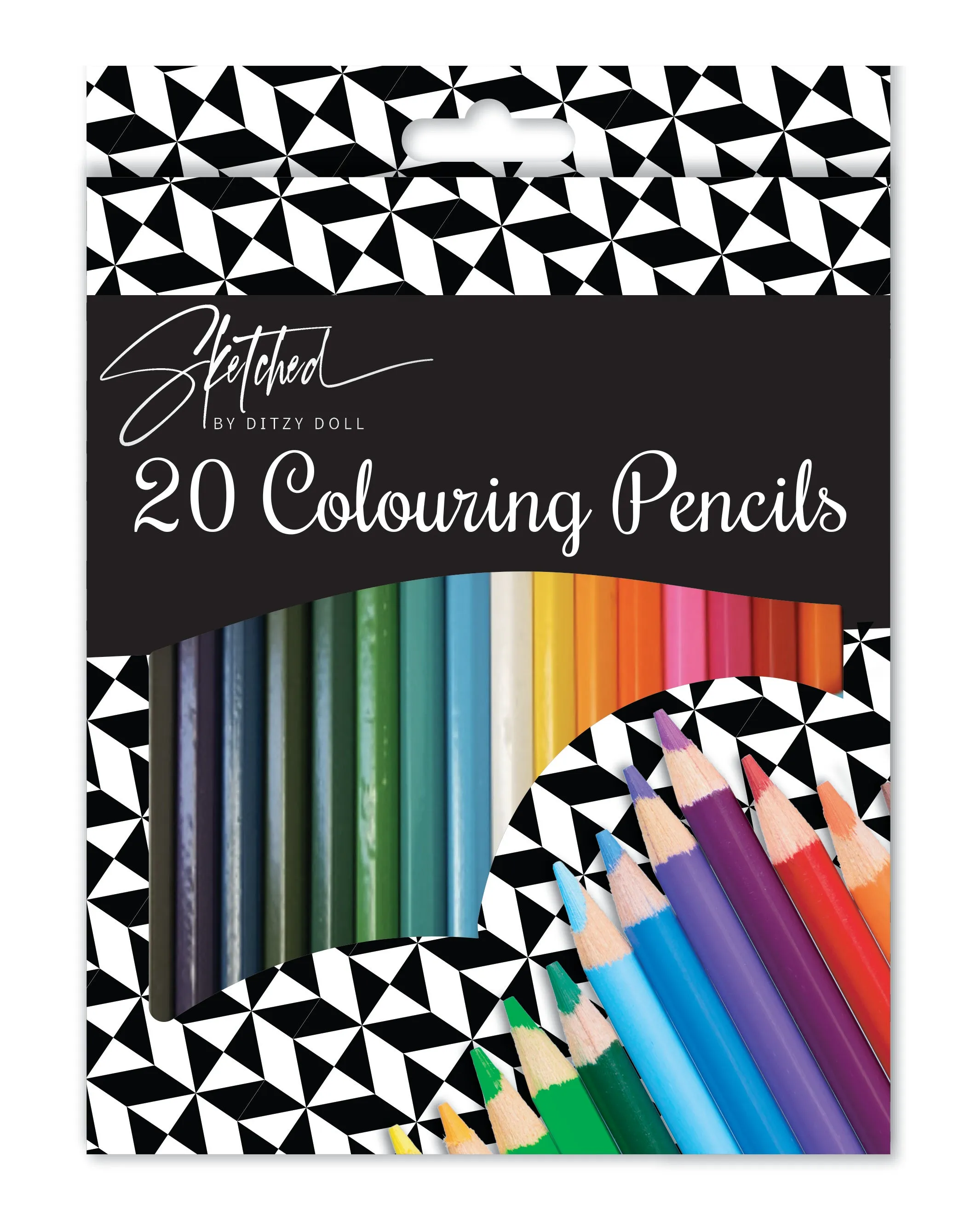 Bright Colouring Pencils - 20 Pack Drawing Art Craft School Supplies