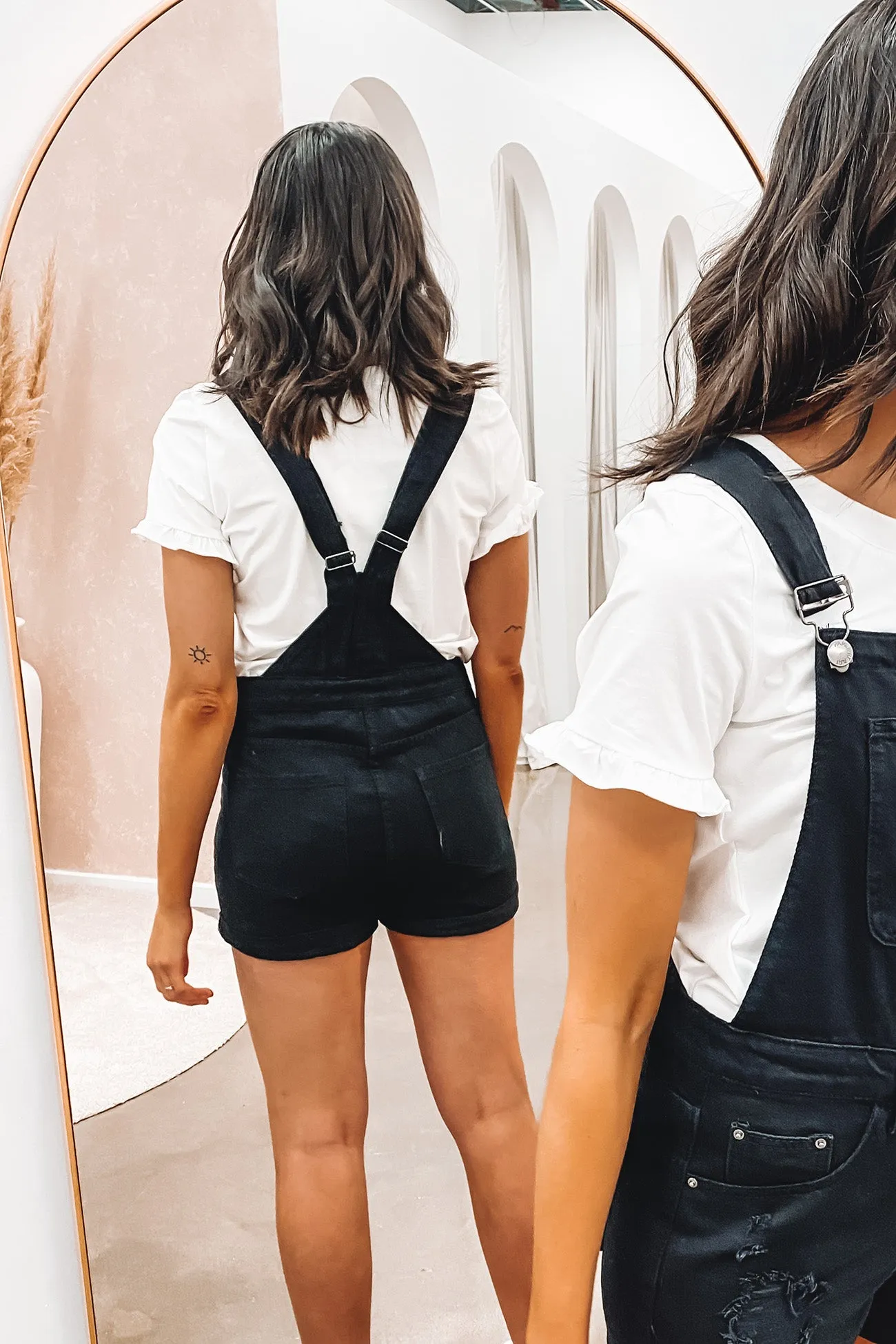 Brooklyn Short Overalls Black