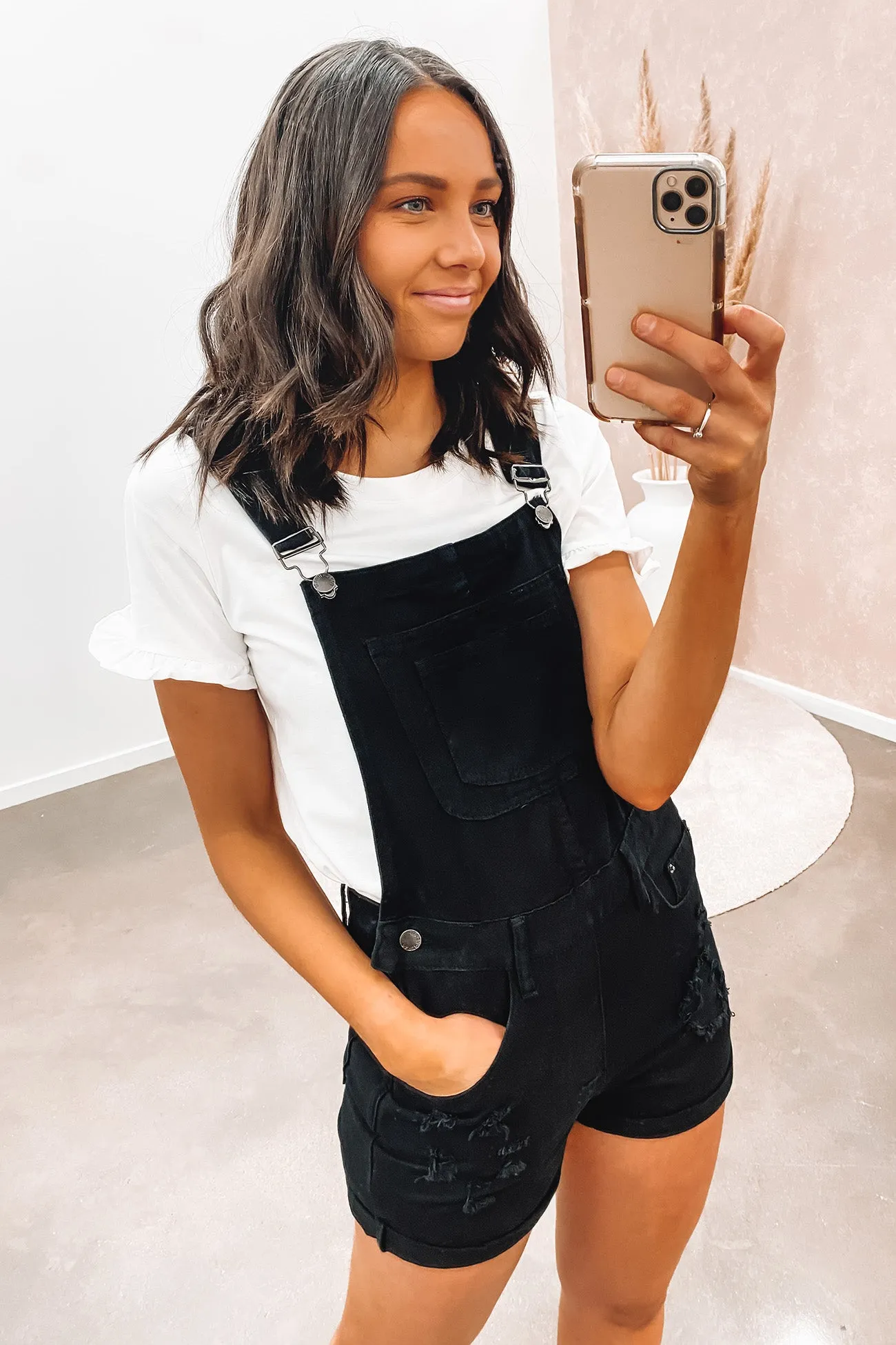 Brooklyn Short Overalls Black