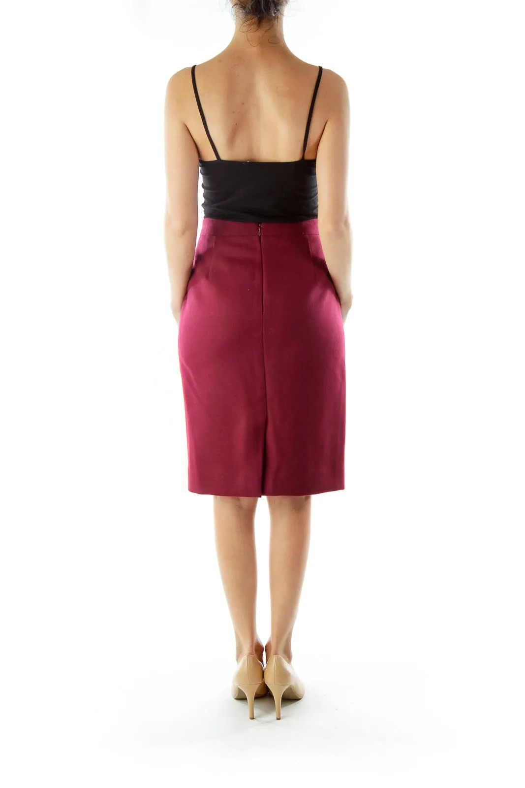 Burgundy Pencil Skirt