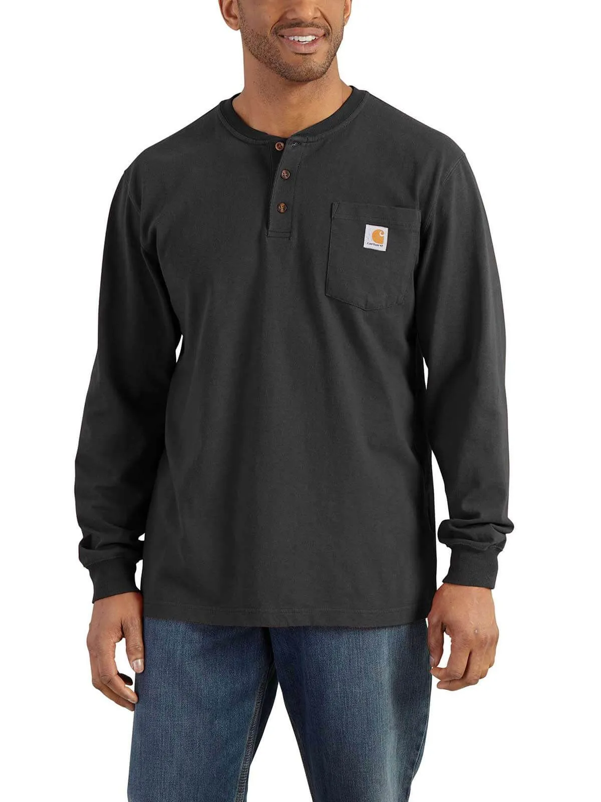 Carhartt&#x20;K128&#x20;Pocket&#x20;Henley&#x20;T-shirt&#x20;Long&#x20;Sleeves