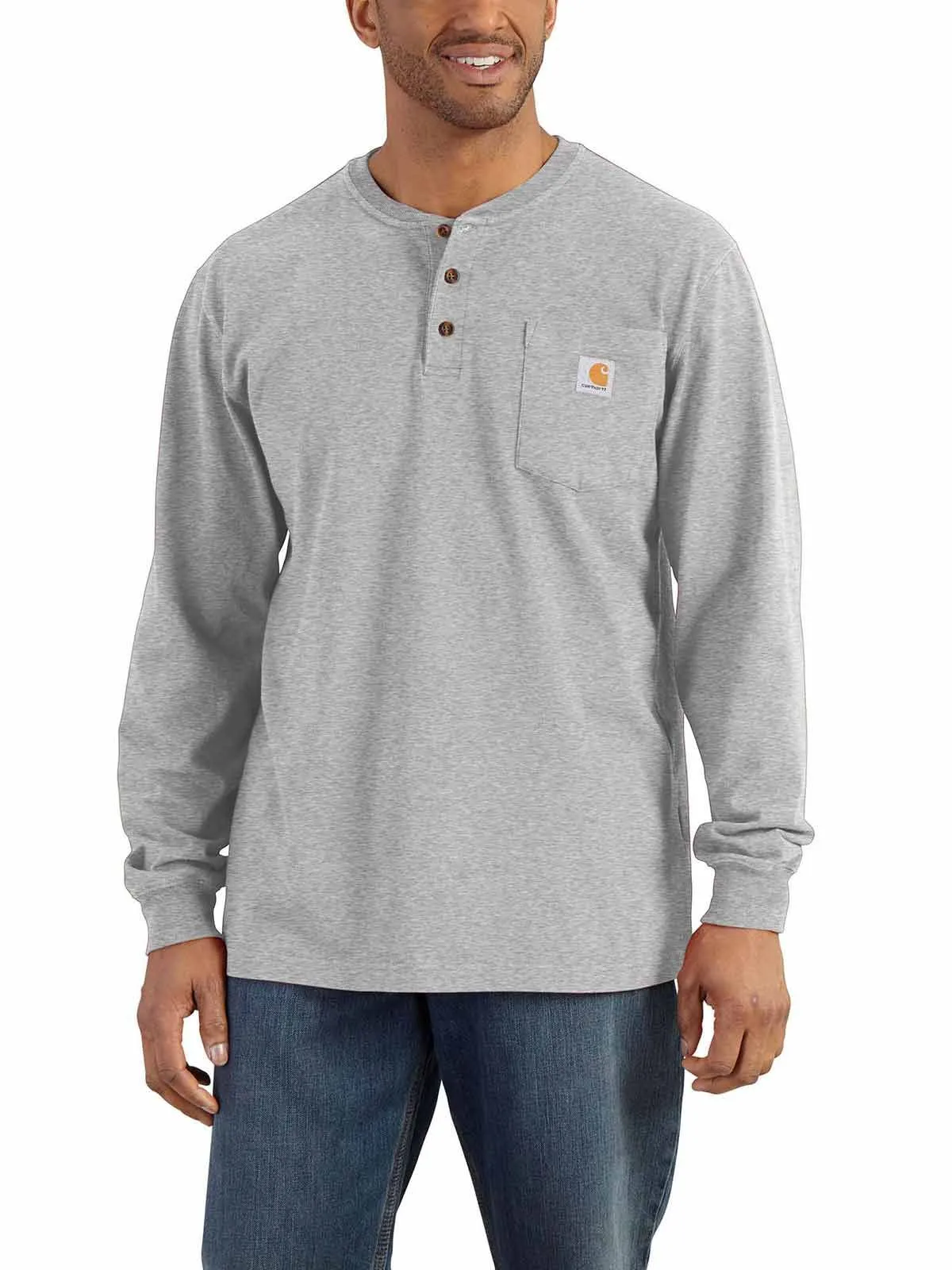 Carhartt&#x20;K128&#x20;Pocket&#x20;Henley&#x20;T-shirt&#x20;Long&#x20;Sleeves