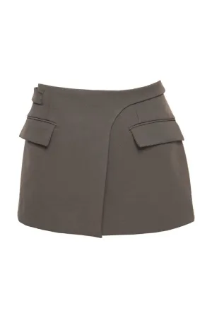 CHARCOAL DOUBLE LAYERED MINI SKIRT