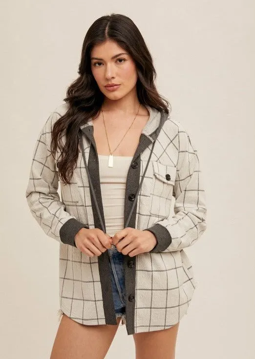 Checked Hooded Shacket - 3 Colors!