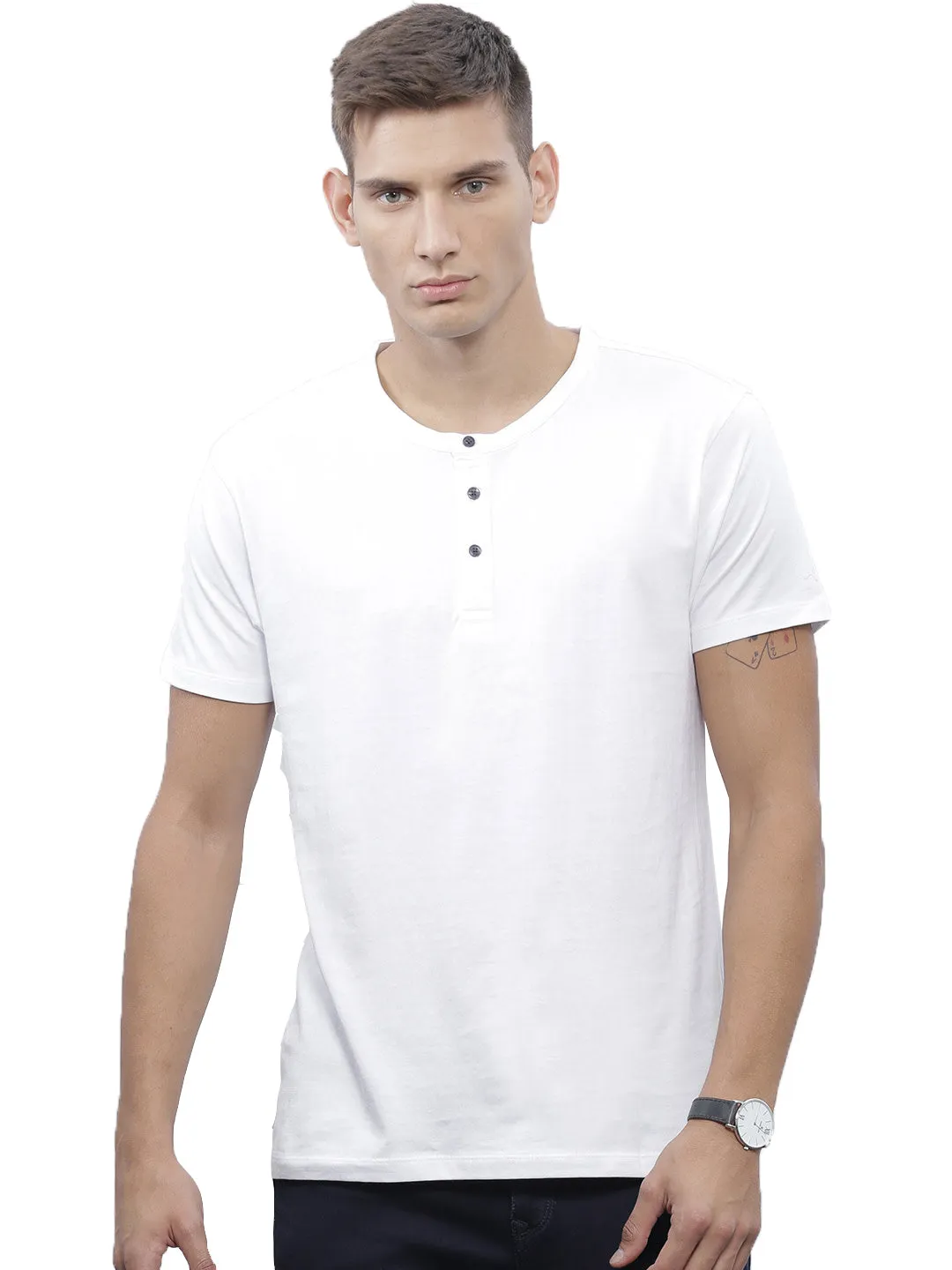 Classic Half Sleeve Henley Cotton T-Shirts Combo (Pack Of 4) by LazyChunks