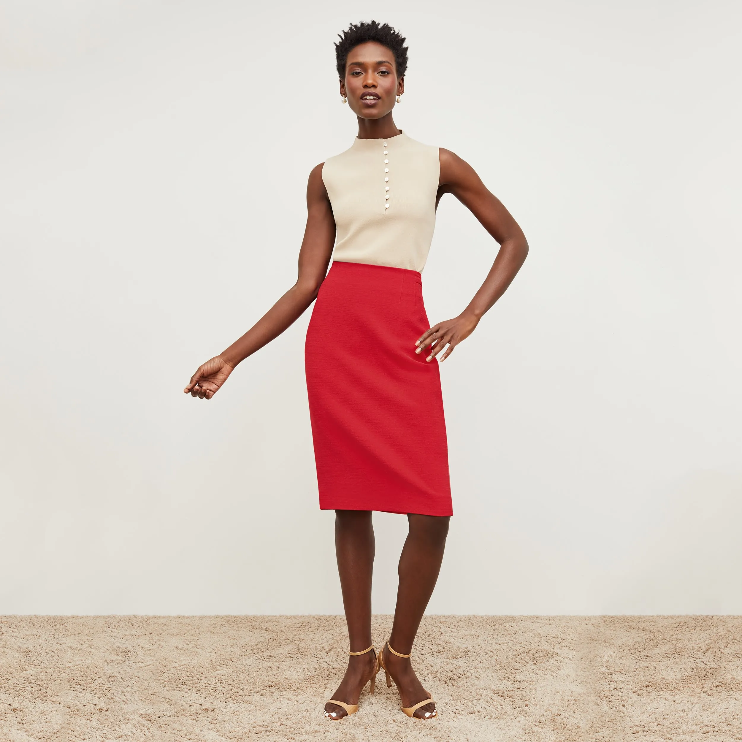 Cobble Hill Skirt - Slubbed Weave :: Poppy