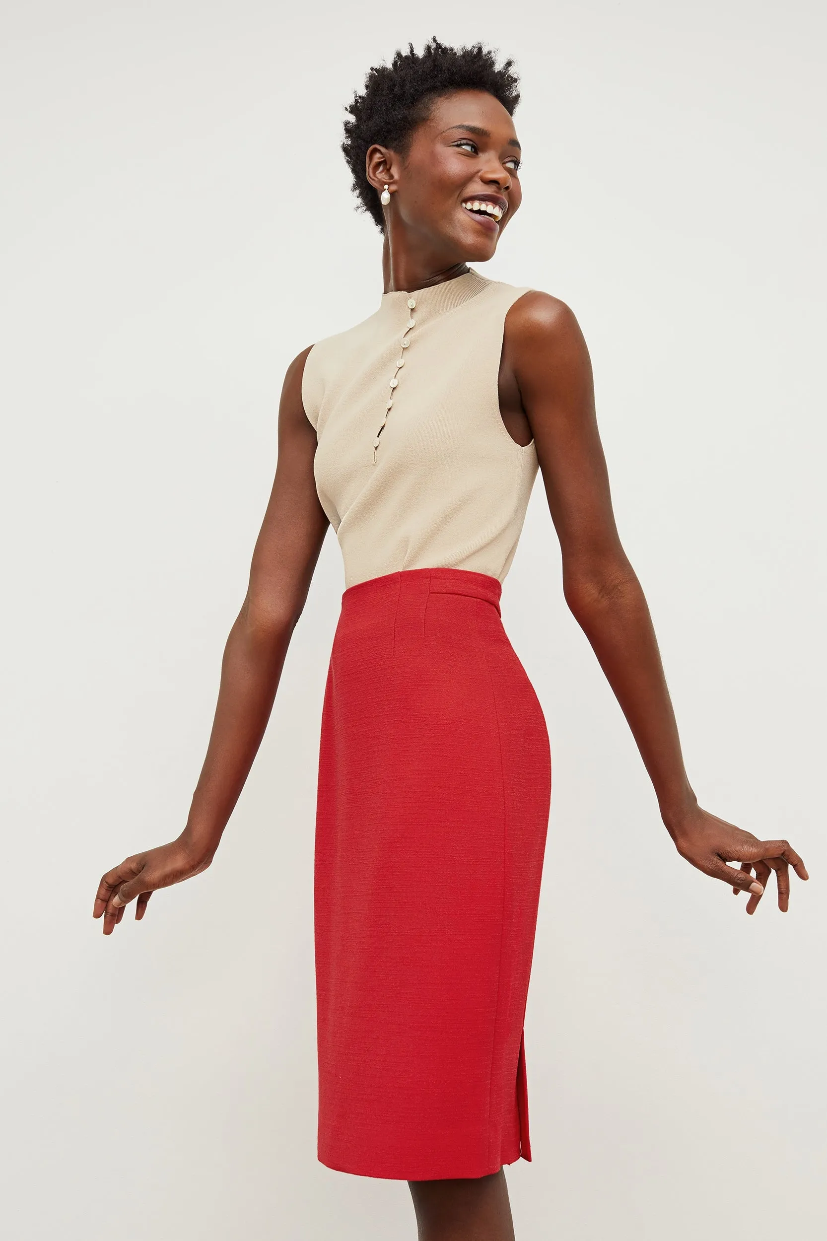 Cobble Hill Skirt - Slubbed Weave :: Poppy