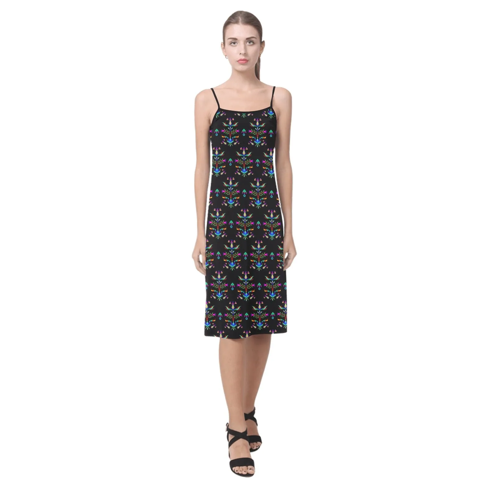 Dakota Damask Black Alcestis Slip Dress