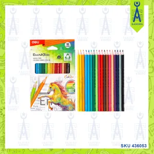 DELI C113-18 ENOVATION WOOD FREE COLOR PENCIL 18PC