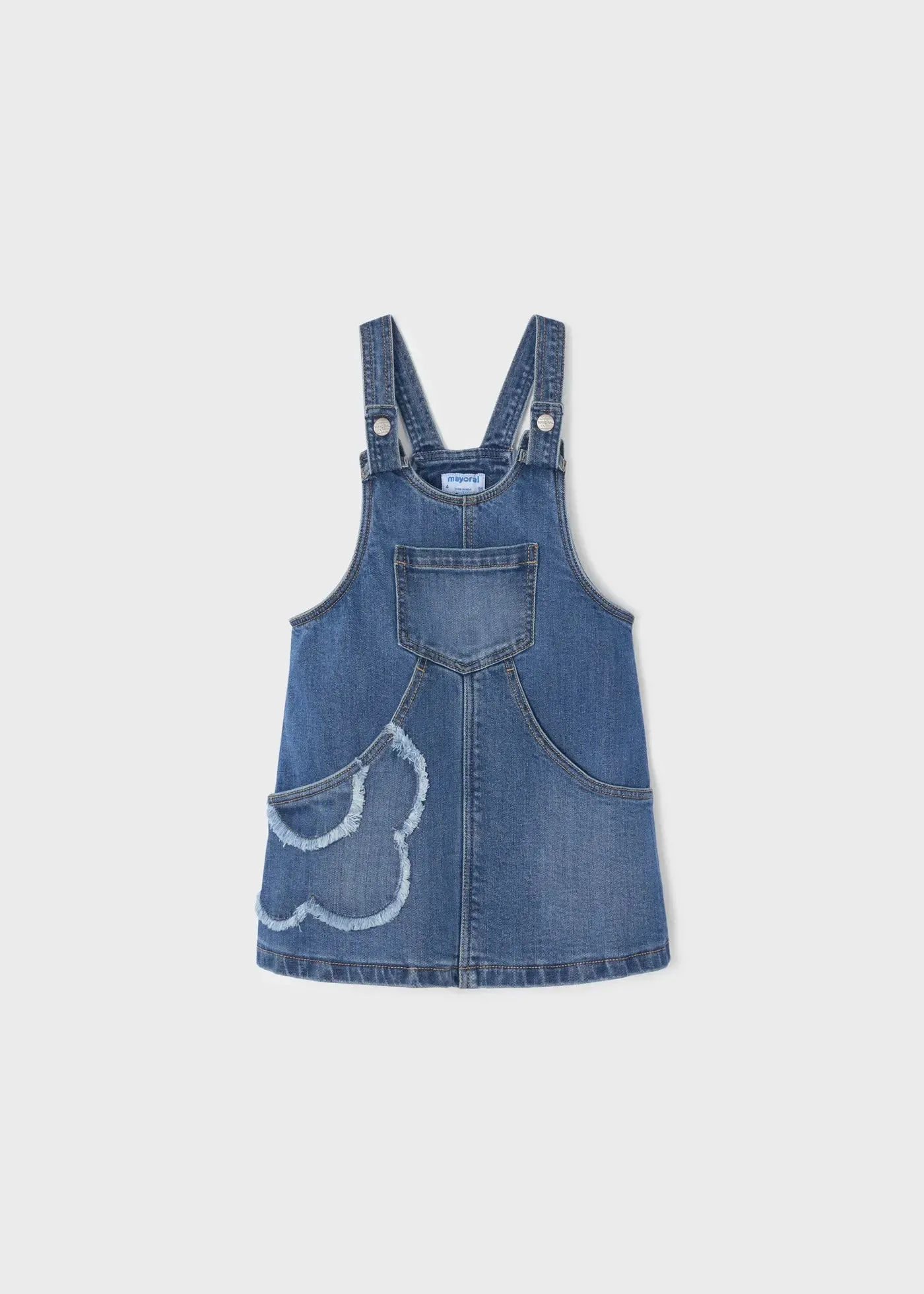 Denim Overall Skirt With Flower Girl | Mayoral