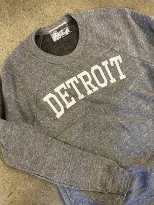 Detroit Collegiate Arch Pullover /  White   Heather Gray / Unisex