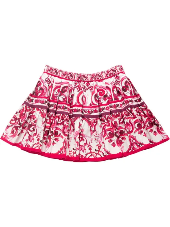 Dolce&amp;Gabbana   Majolica print cotton poplin mini skirt 