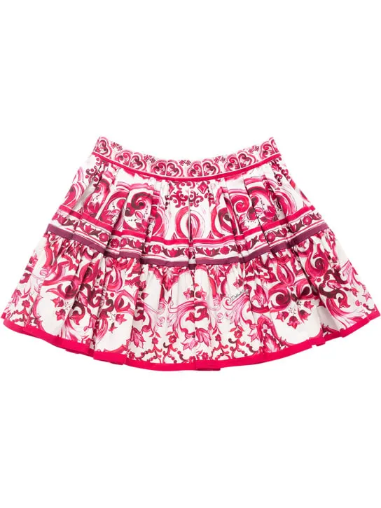 Dolce&amp;Gabbana   Majolica print cotton poplin mini skirt 