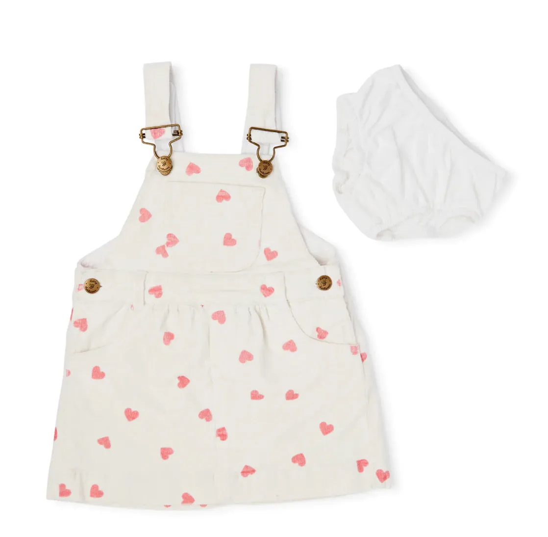 DOTTY DUNGAREES~ Heart Print Cord Dress