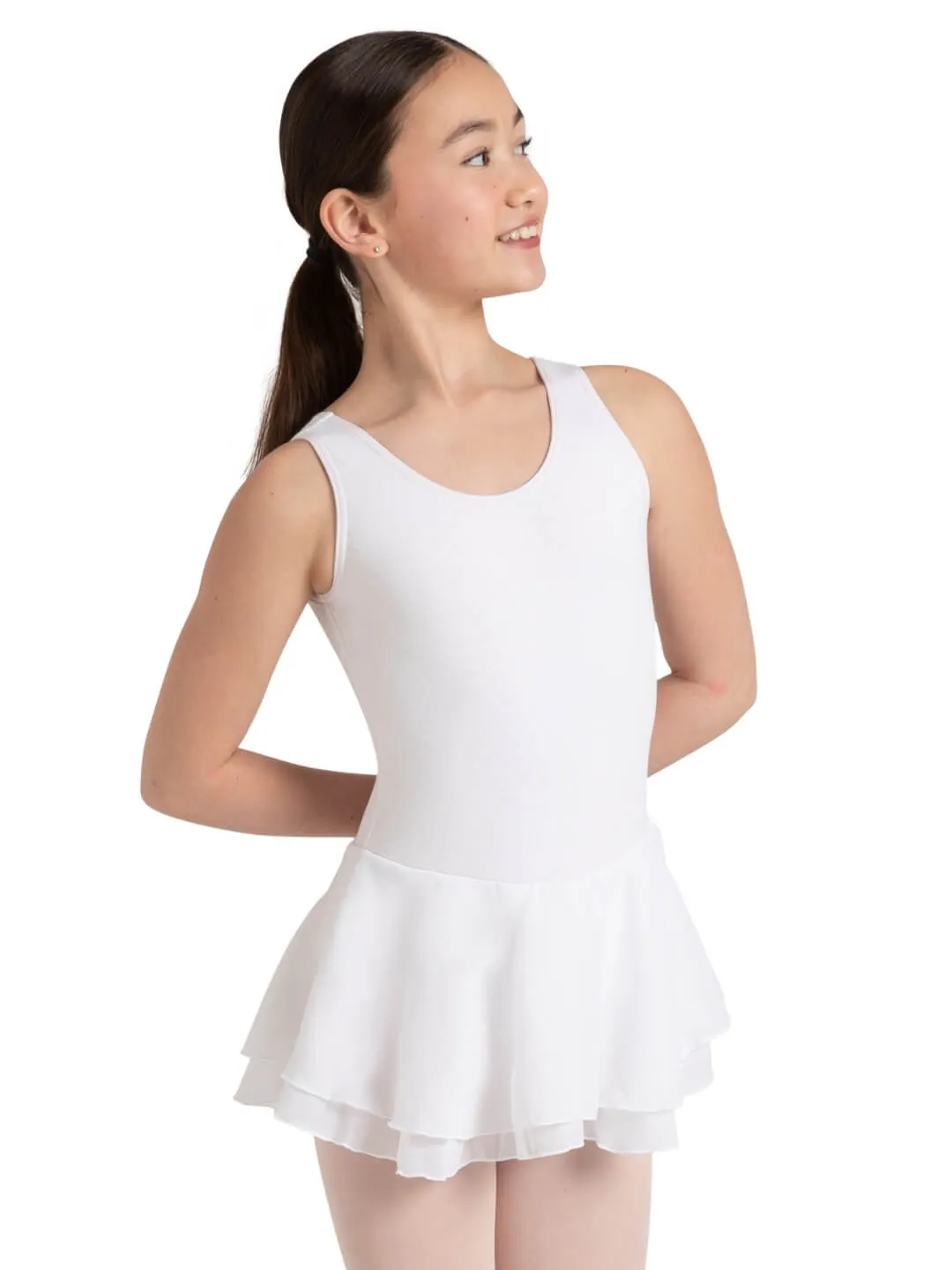 Double Layer Skirt Tank Dress - Girls