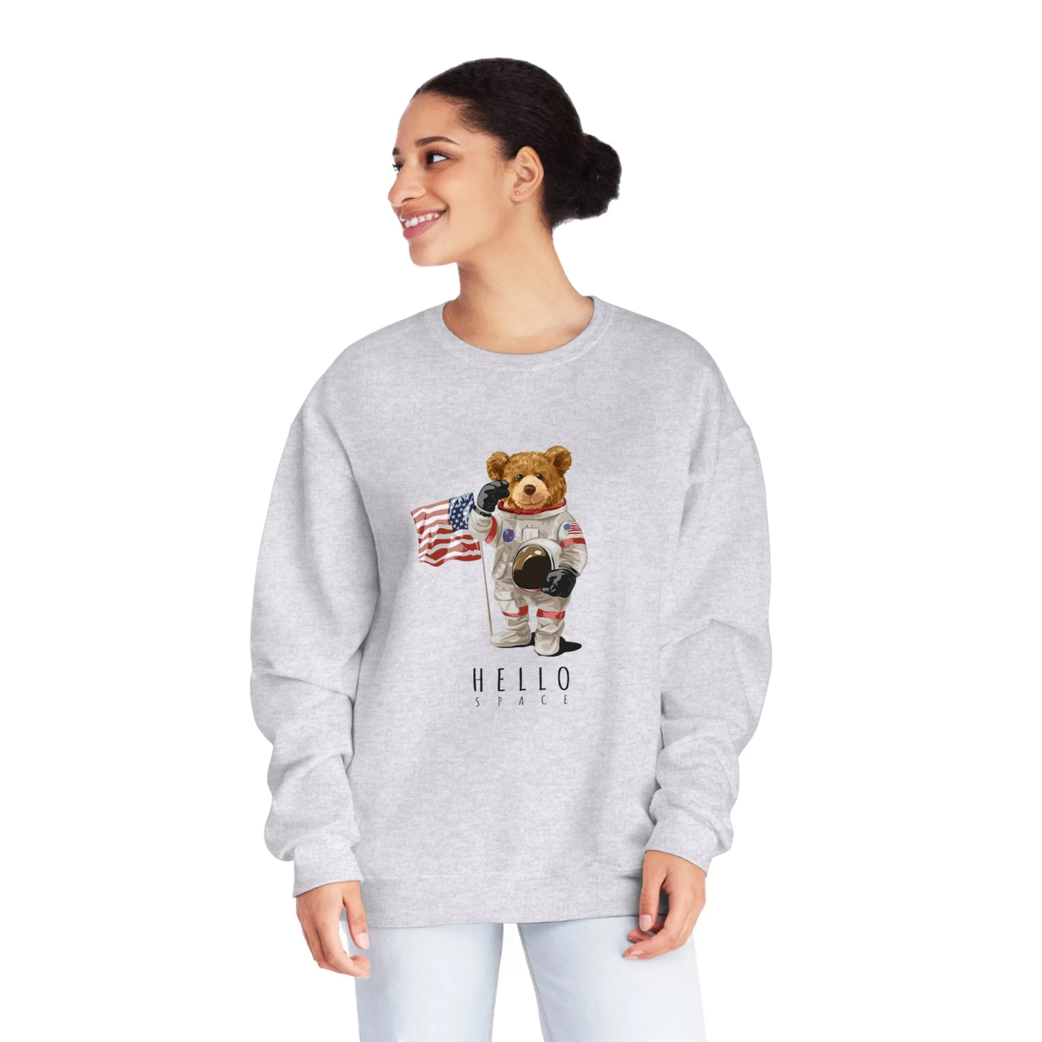 Eco-Friendly Hello Space Bear Pullover