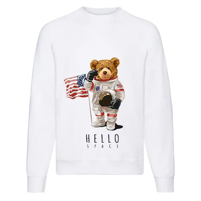 Eco-Friendly Hello Space Bear Pullover