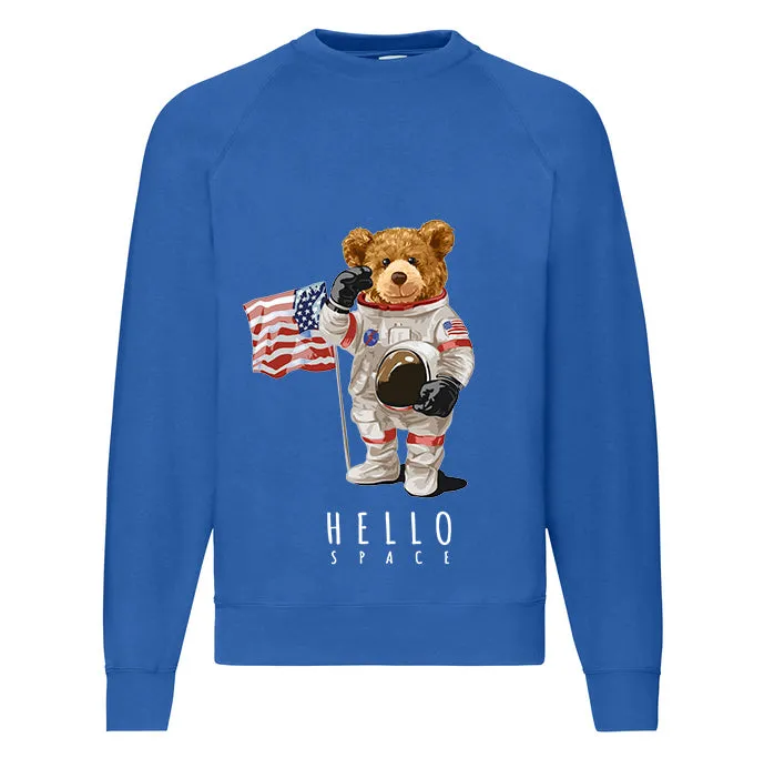 Eco-Friendly Hello Space Bear Pullover