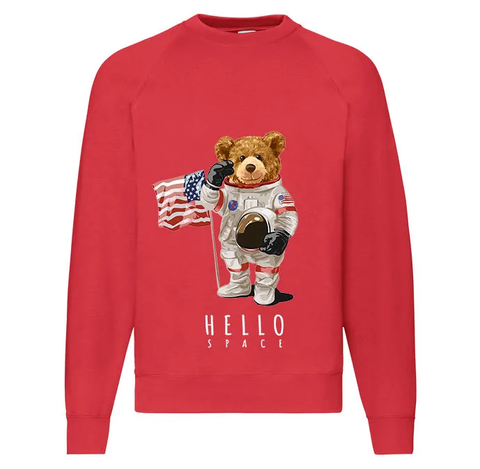 Eco-Friendly Hello Space Bear Pullover