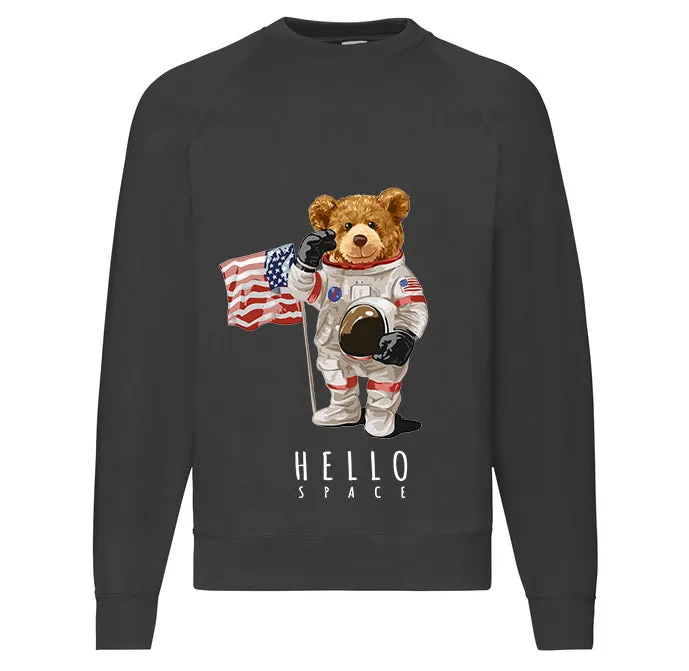 Eco-Friendly Hello Space Bear Pullover