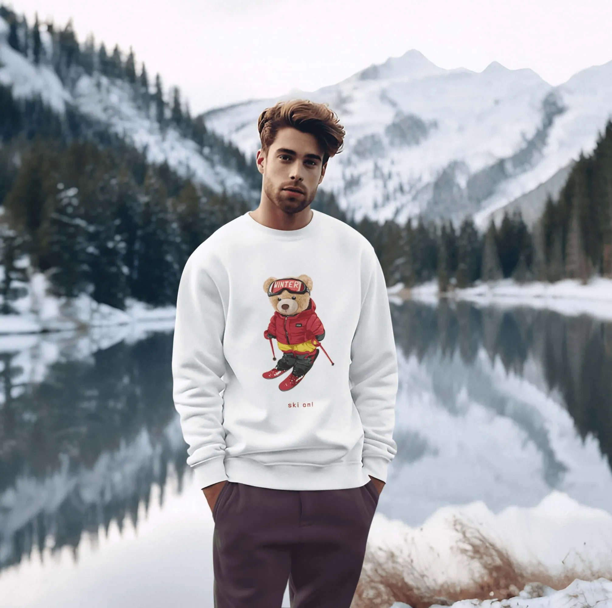 Eco-Friendly Ski Bear Pullover