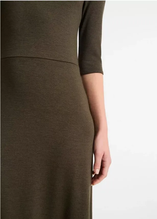 Elbow Sleeve Turtleneck Dress