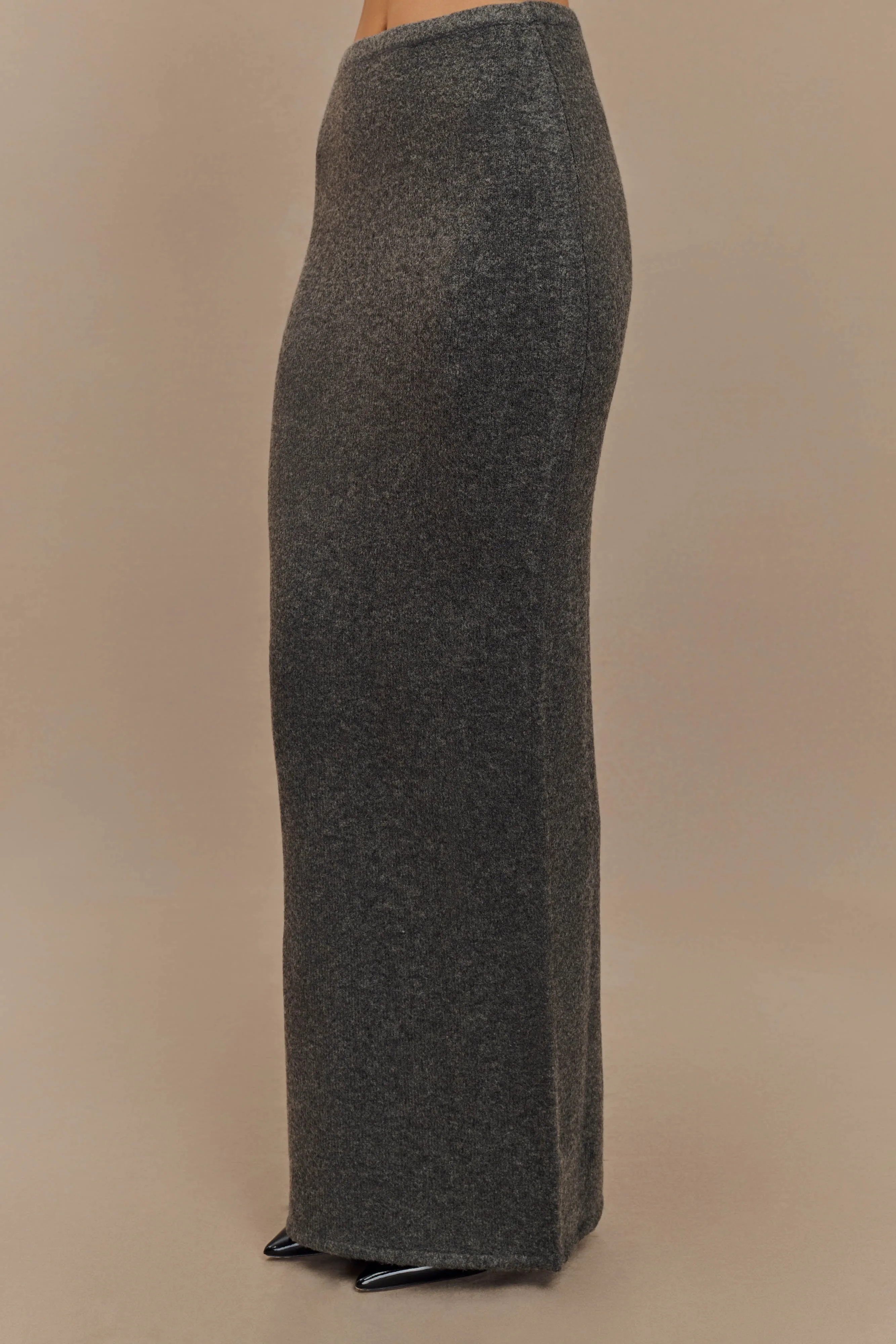 Elise Knit Maxi Skirt - Charcoal Marle