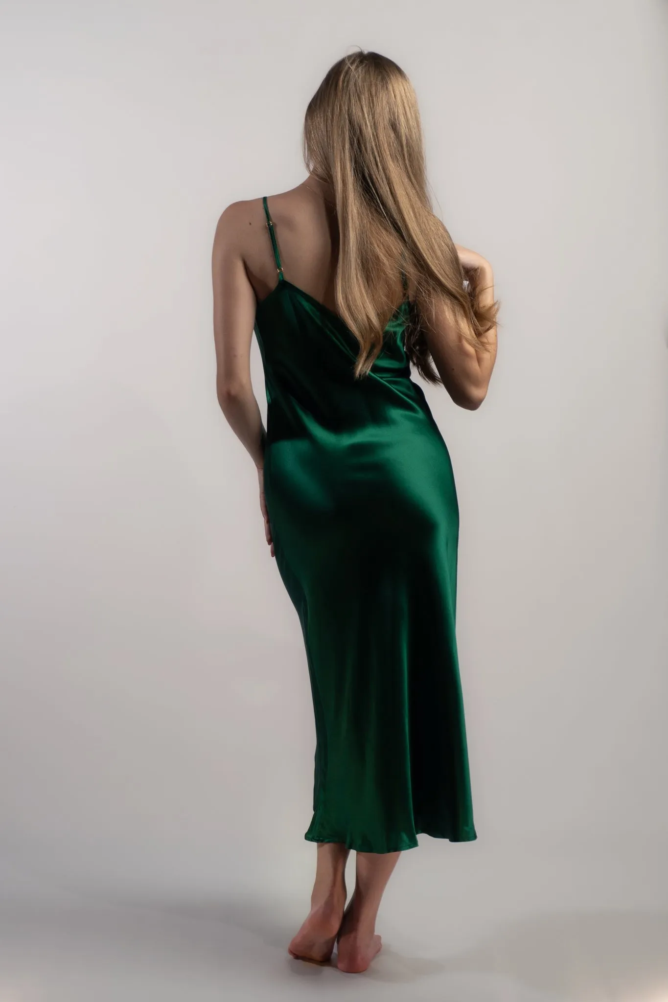 Emerald Isle Silk Slip Dress