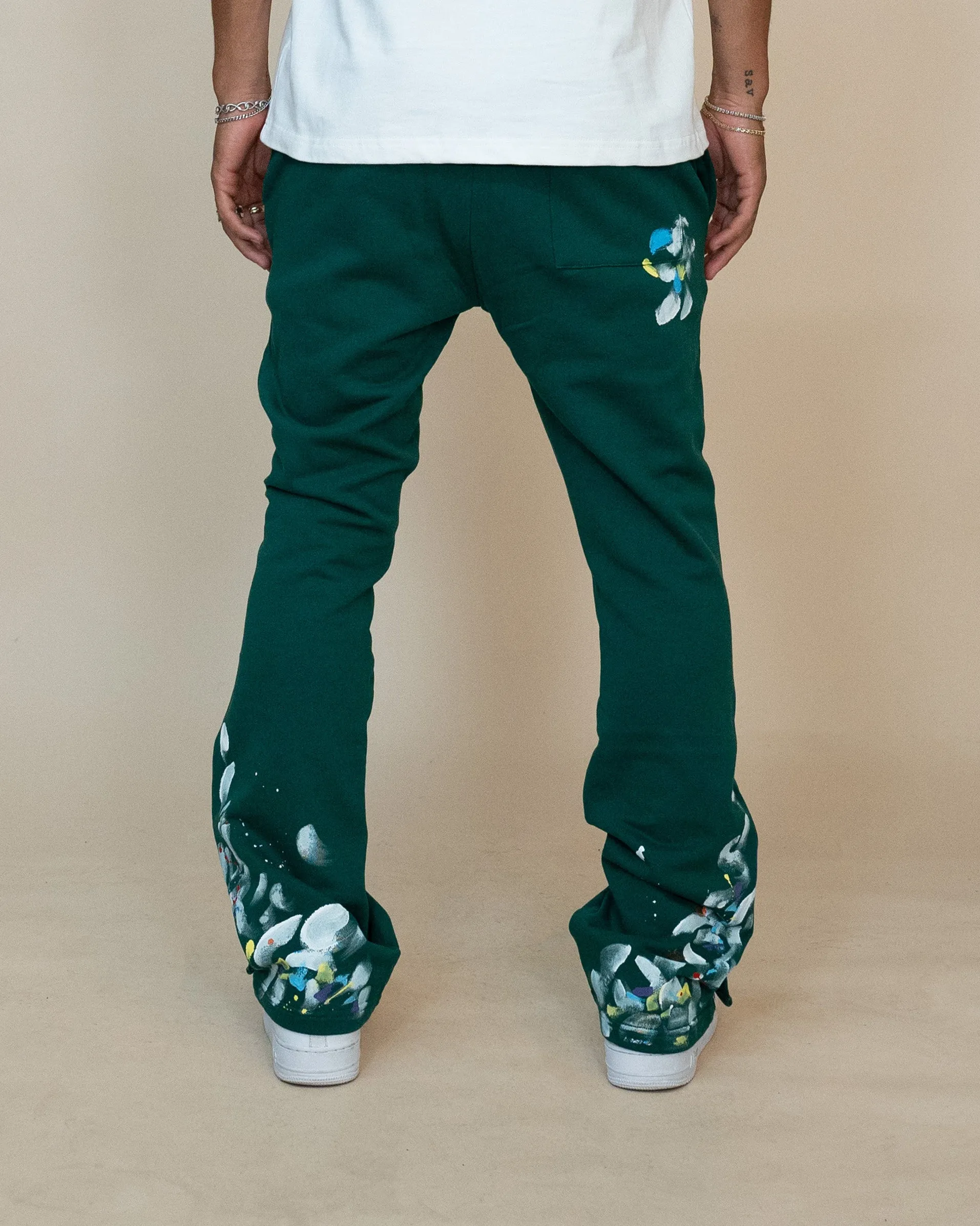 EPTM PAINT SNAP FLARED PANTS - HUNTER GREEN