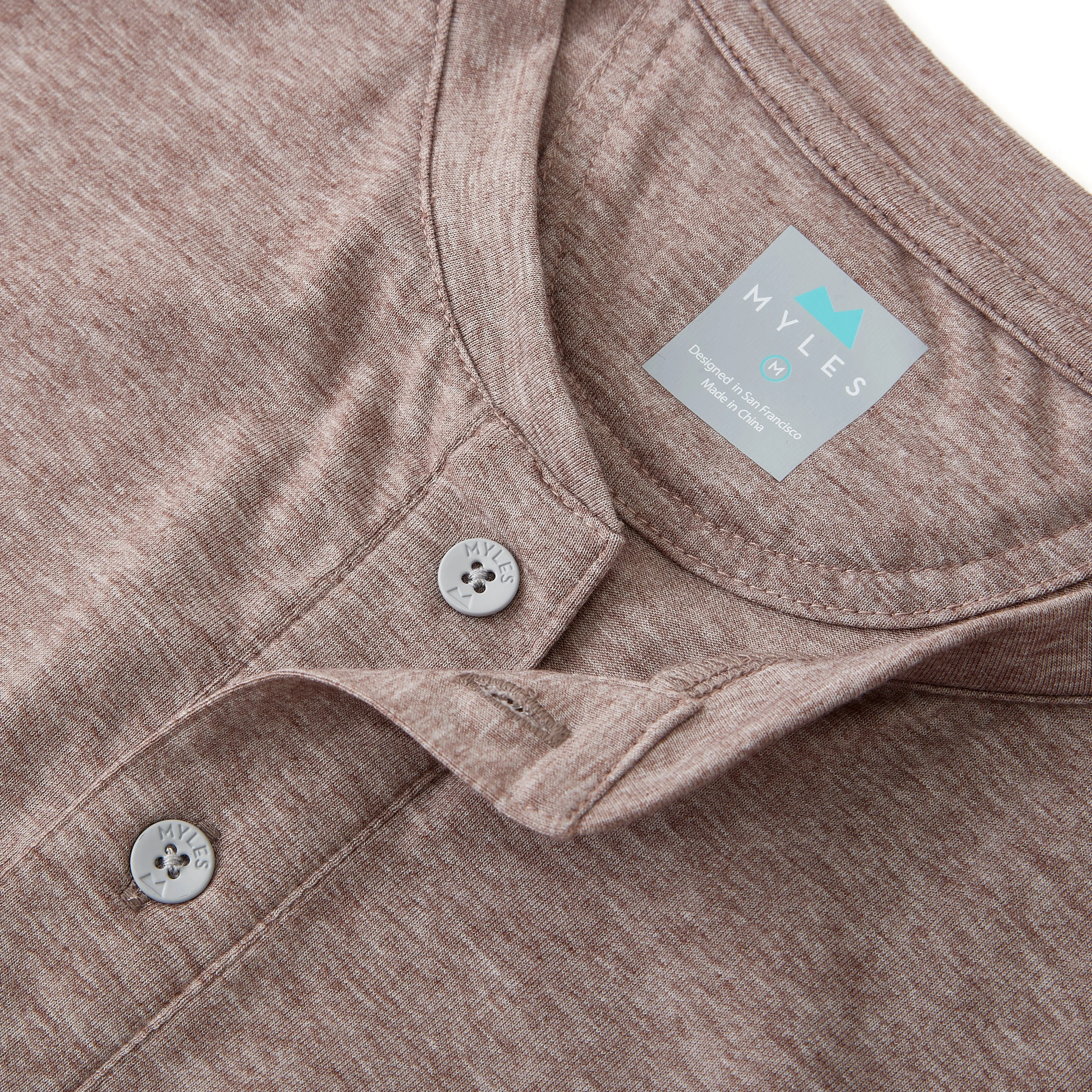 Everyday Henley Short Sleeve in Heather Clay